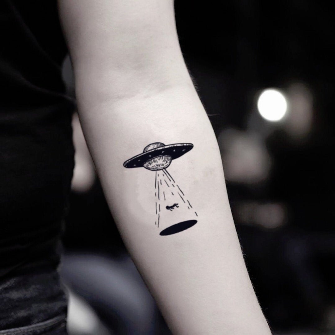 UFO Temporary Fake Tattoo Sticker set of 2 - Etsy UFO Temporary Fake Tattoo Sticker set of 2 - Etsy