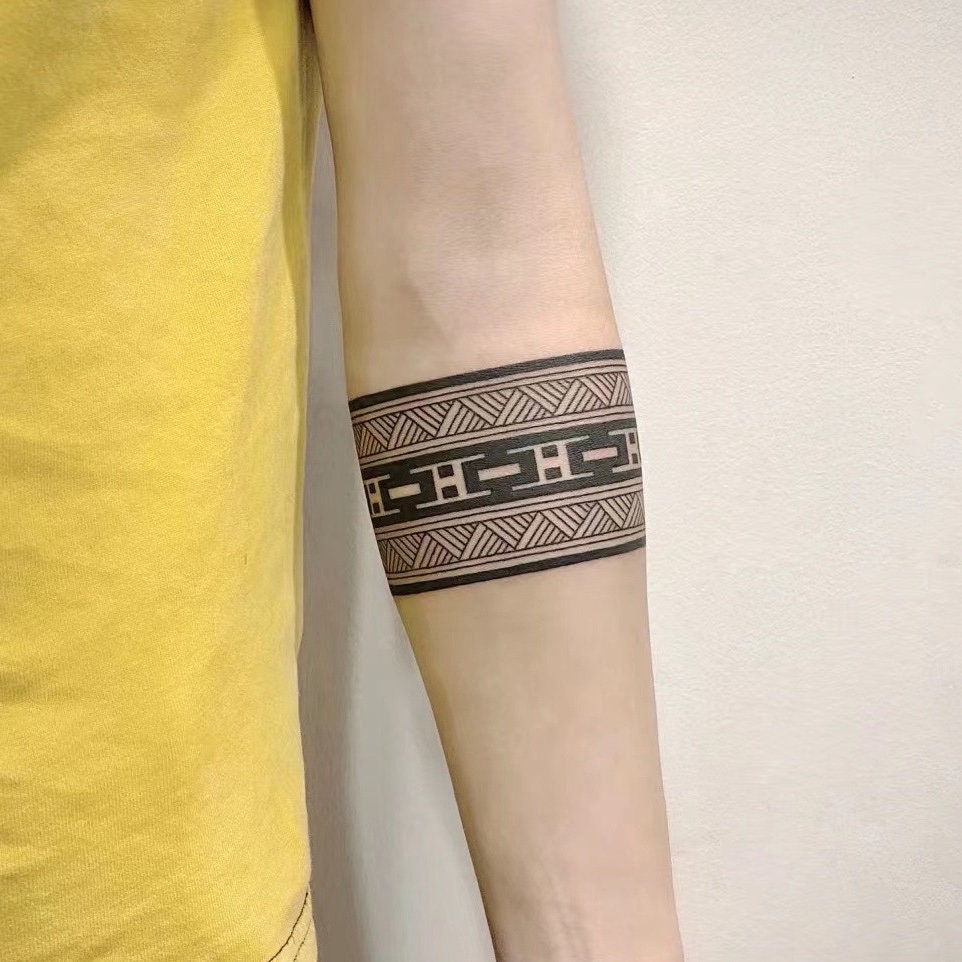 Greek key and some of my stick and poke sleeve, 5rl in blue : r/sticknpokes