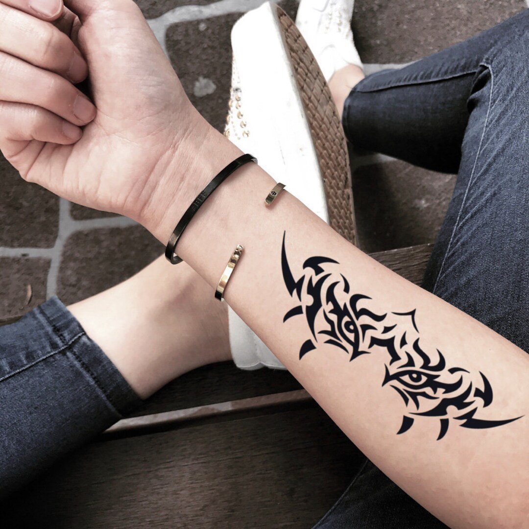 GGSELL Fake Tattoo Aufkleber – Schwarze Und Weiße Federn, Größe 17 X 9,5 Cm, Temporäre Tattoos Für Partys & Events