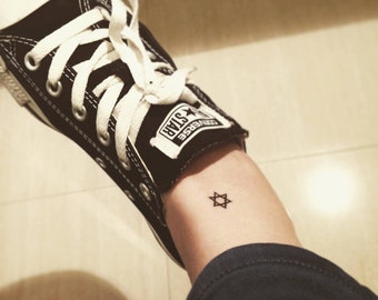 Small Star of David Temporary Fake Tattoo Sticker (Set of 6)