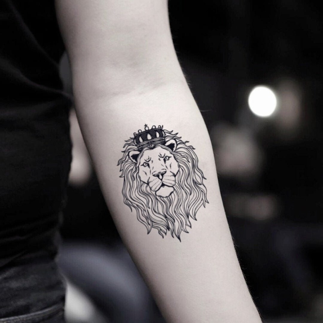 Roaring Lion Temporary Tattoo Sticker For Men Women Wolf Lightning Black  Tiger Rose Waterproof Fake Henna Wild Animal Body Art  Temporary Tattoos   AliExpress