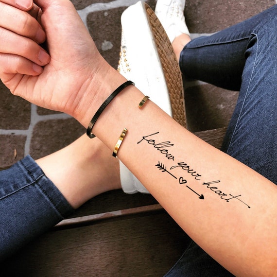 Buy Follow Your Heart Temporary Fake Tattoo Sticker set of 2 Online in India - Etsy Buy Follow Your Heart Temporary Fake Tattoo Sticker set of 2 Online in India - Etsy