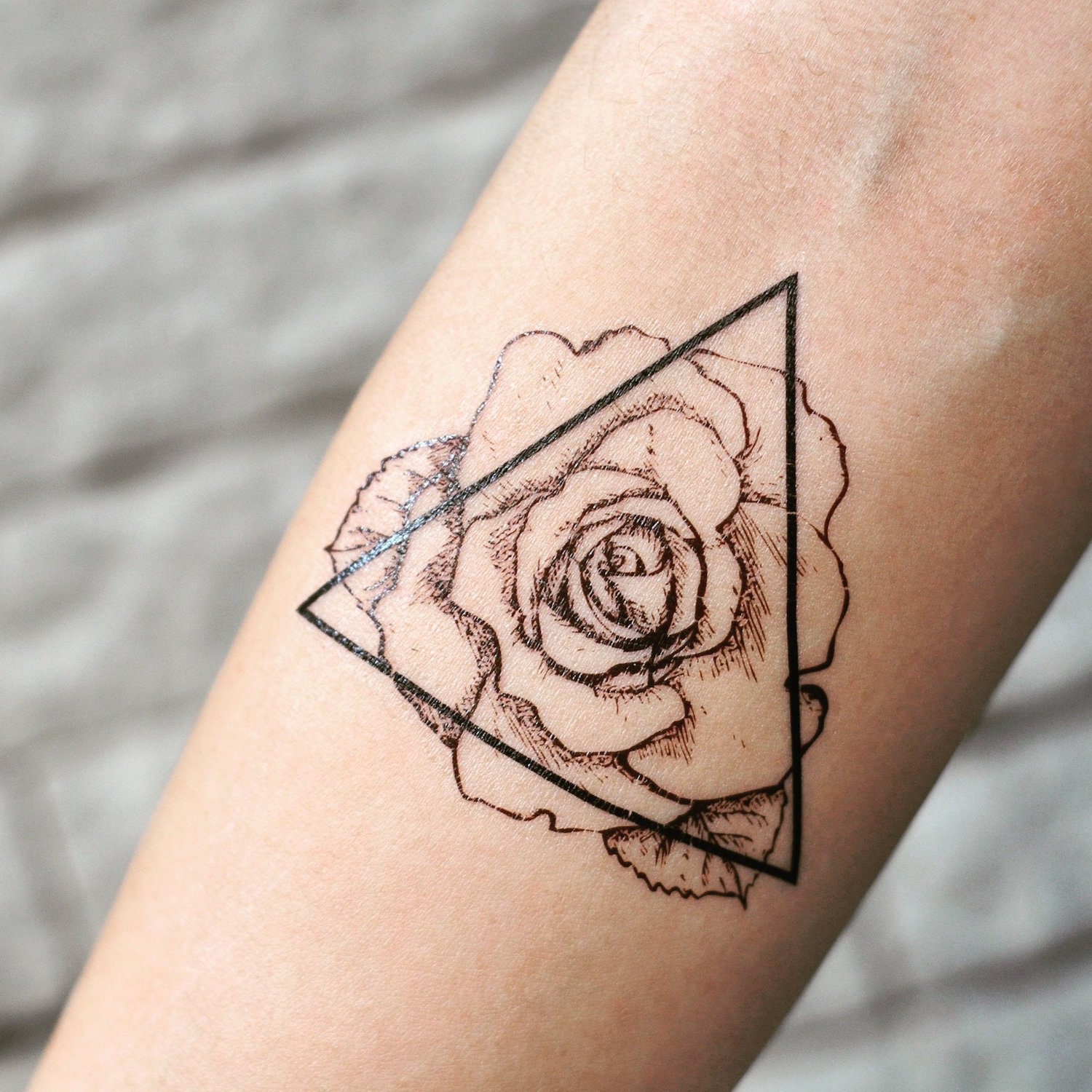 Floral Rose Tattoo - Etsy