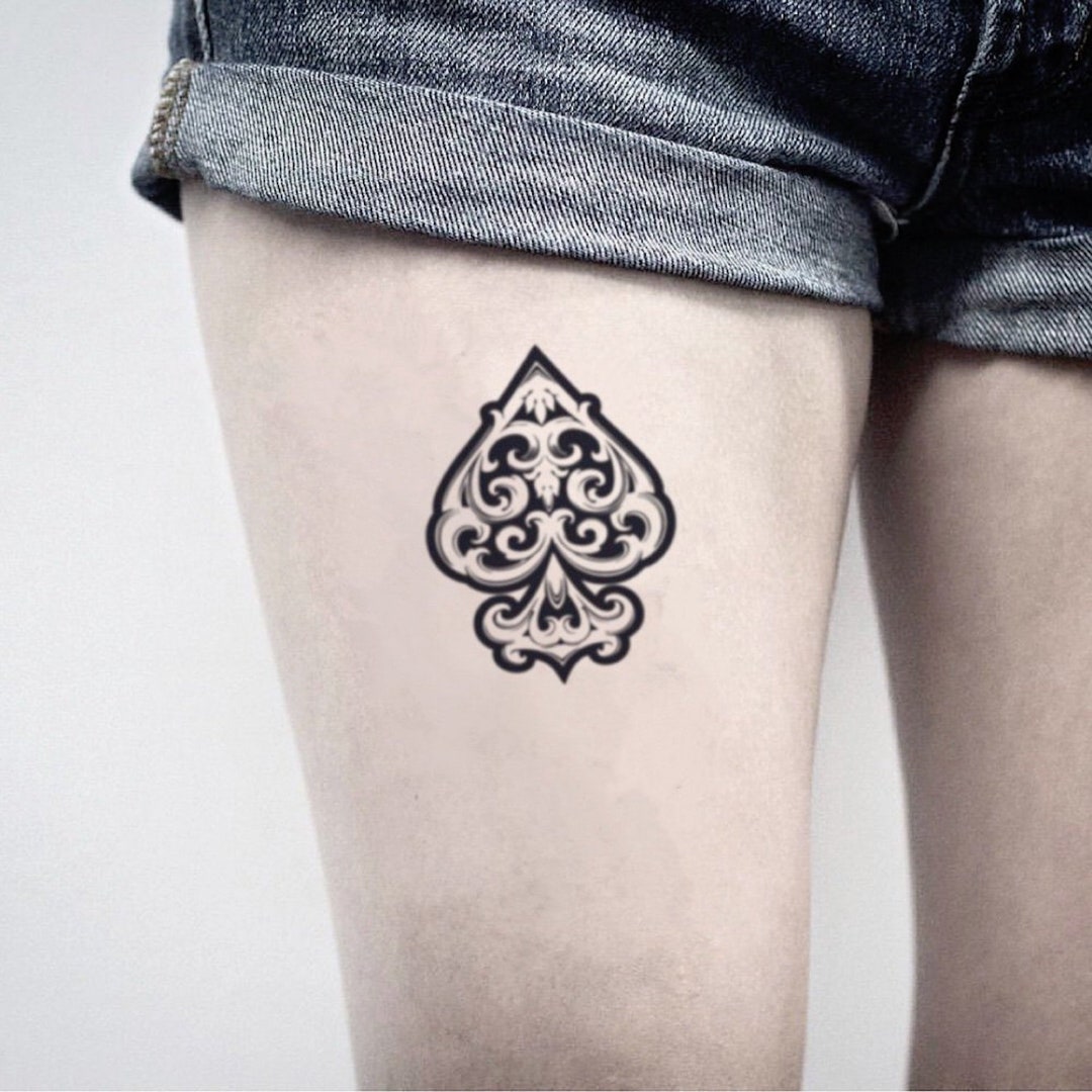 Ace of Spades Temporary Fake Tattoo Sticker (set of 2) - Etsy