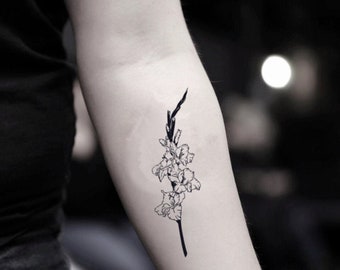 Gladiolus Temporary Fake Tattoo Sticker set of 2 - Etsy Denmark Gladiolus Temporary Fake Tattoo Sticker set of 2 - Etsy Denmark