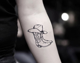 Cowboy temporäre Tattoo Aufkleber (2er Set)