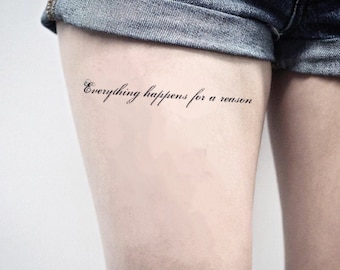 Thigh Tattoos With Words Thigh Quotes Temporary Fake Tattoo Sticker Set Of 2 | Etsy India