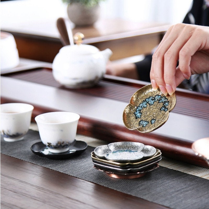 Japanese Resin Tea Coaster Kung Fu Tea Solid Wood Heat Insulation Pad  Household Non-slip Saucer Tea Mat Tea Accessories