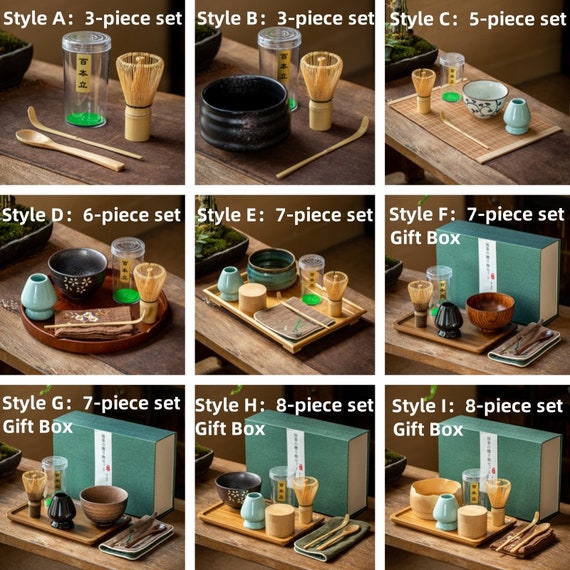 Wooden Matcha Tea Set With Trayceramic Matcha Bowl Set 