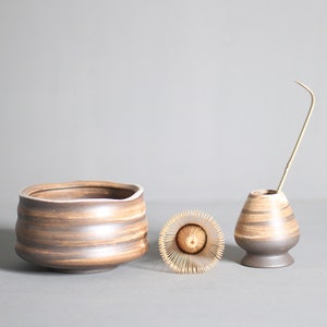 Speckled Ceramic Matcha Bowl and Whisk Tea Gift Set by World Market