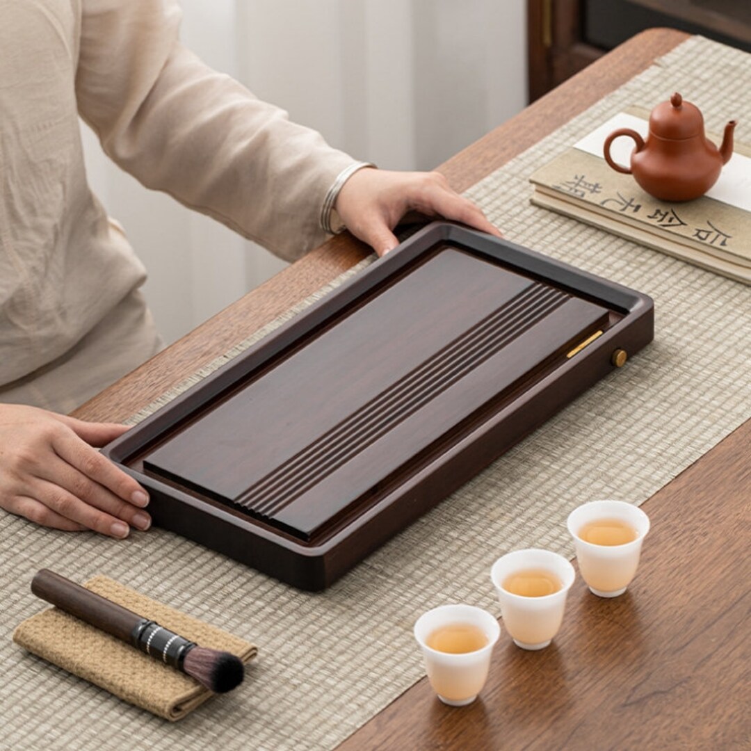 Bamboo Gong Fu Tea Tray With Drainagechina Tea Ceremony Etsy