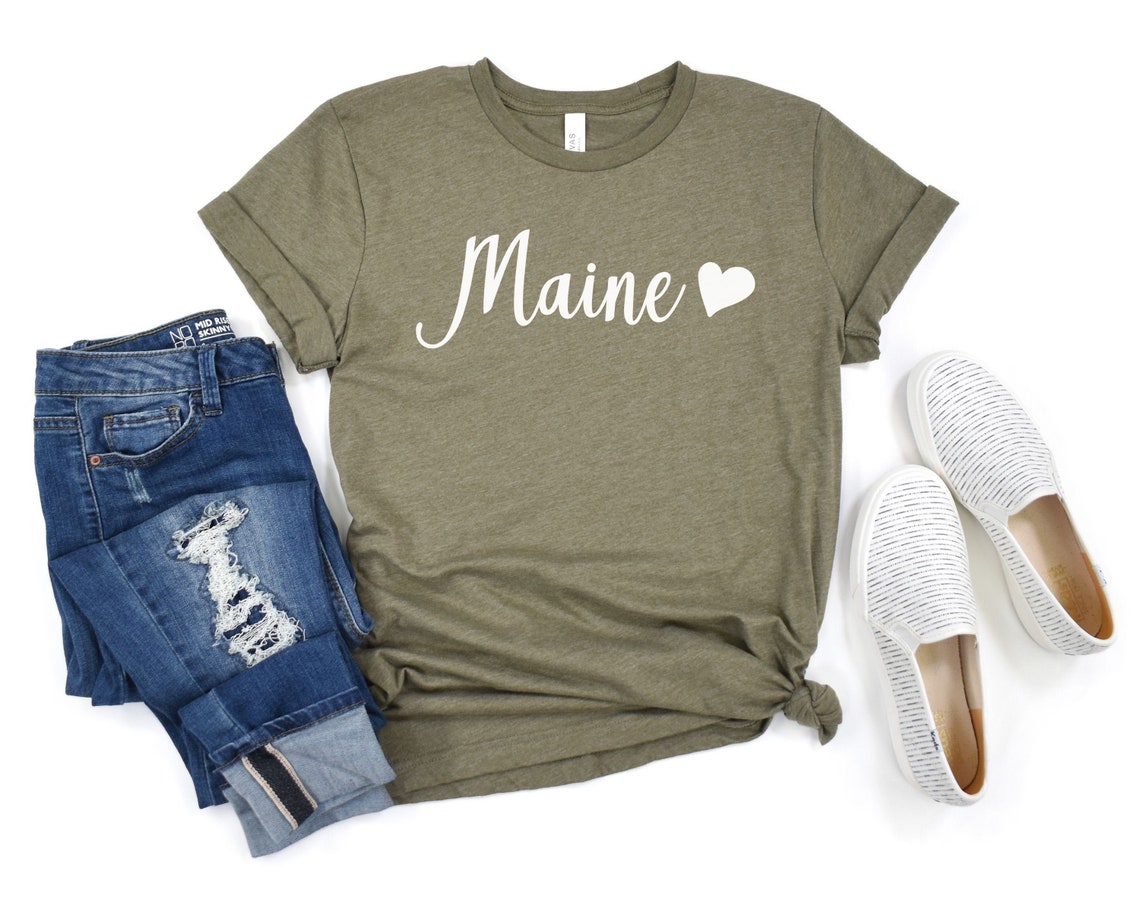 Maine Shirt Maine Gift Maine Tshirt Maine Tee Maine State Etsy