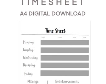 Nanny Time Sheet - Etsy