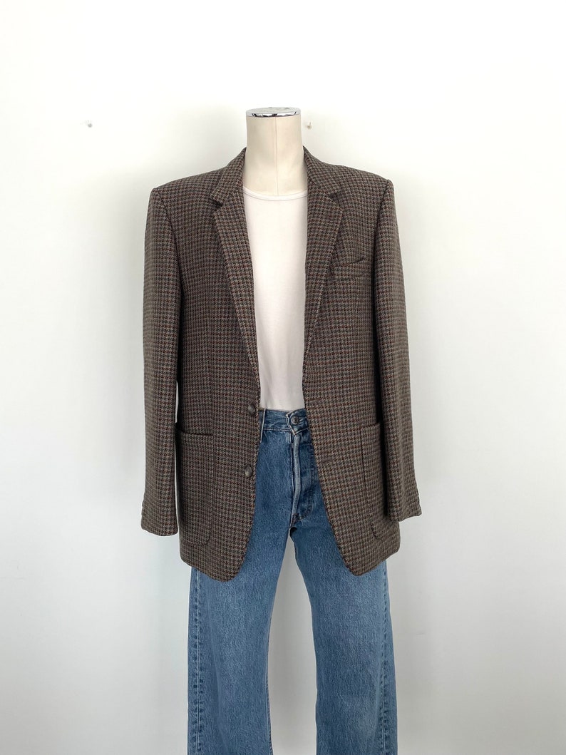 Vintage Wool Blazer oversized brown_Straight fit, pure wool image 6