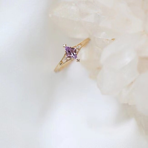 Dainty amethyst ring clearance