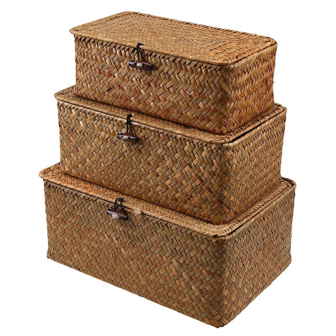 Hand Made Rattan Woven Strew Wicker Storage Box With Etsy