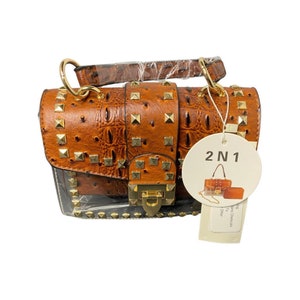 Bolso de mano de cuero marrón 2 en 1 con billetera a juego, bolso de mano de asa superior correa ajustable, bolso de hombro de cuero para mujeres de cuerpo cruzado, regalo de dama de honor