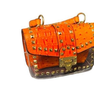 2 en 1 bolso de mano de cuero naranja billetera a juego, bolso de mano de asa superior correa ajustable, bolso de hombro de cuero para mujeres de cuerpo cruzado, regalo de dama de honor