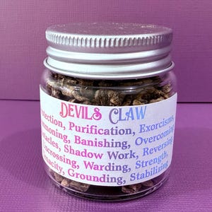 Devil's Claw Herb Jars for Witchcraft Spells, Magical Ritual Organic Apothecary Herbs