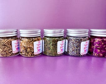 Herb Jars for Witchcraft Spells, Magical Ritual Organic Apothecary Herbs