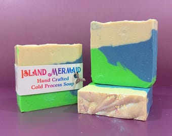 Island Mermaid Ritual Coconut and Lime Cold Process Intention Bar Soap