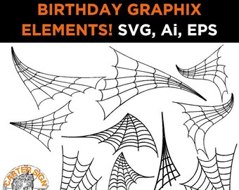 Spiderwebs Digital File Download / Cut your own webs from vinyl - Spider Webs Halloween / Superhero Vinyl Vector