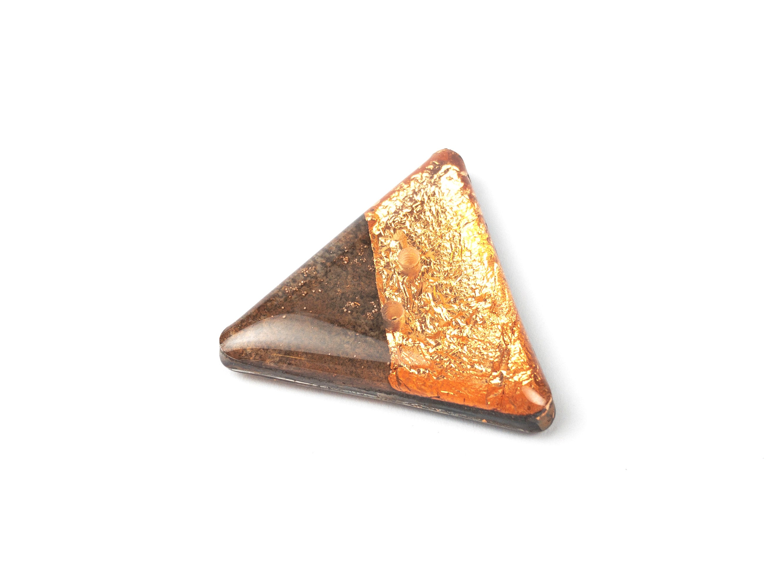 A Handmade Button From the Collection RUSTY GOLD, Triangle, Unique ...