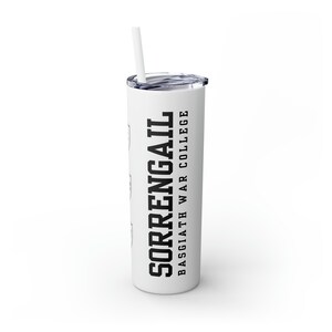 Sorrengail Fourth Wing Skinny Tumbler with Straw | Iron Flame | Romantasy | Fantasy | Reader | Water Bottle | Coffee | Travel Mug | Book