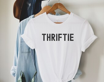 Thriftie Single Sided T-Shirt | Bella + Canvas 3001 Shirt | Thrift | Thrifting