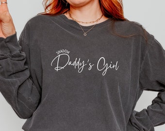 Shadow Daddy's Girl Fourth Wing Comfort Colors Long Sleeve T-Shirt | Romance | Fantasy | Book | Gift | Read | Xaden | Iron Flame | ACOTAR