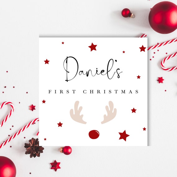 Baby's First Christmas Nephew Personalised Christmas Card - The Card Zoo