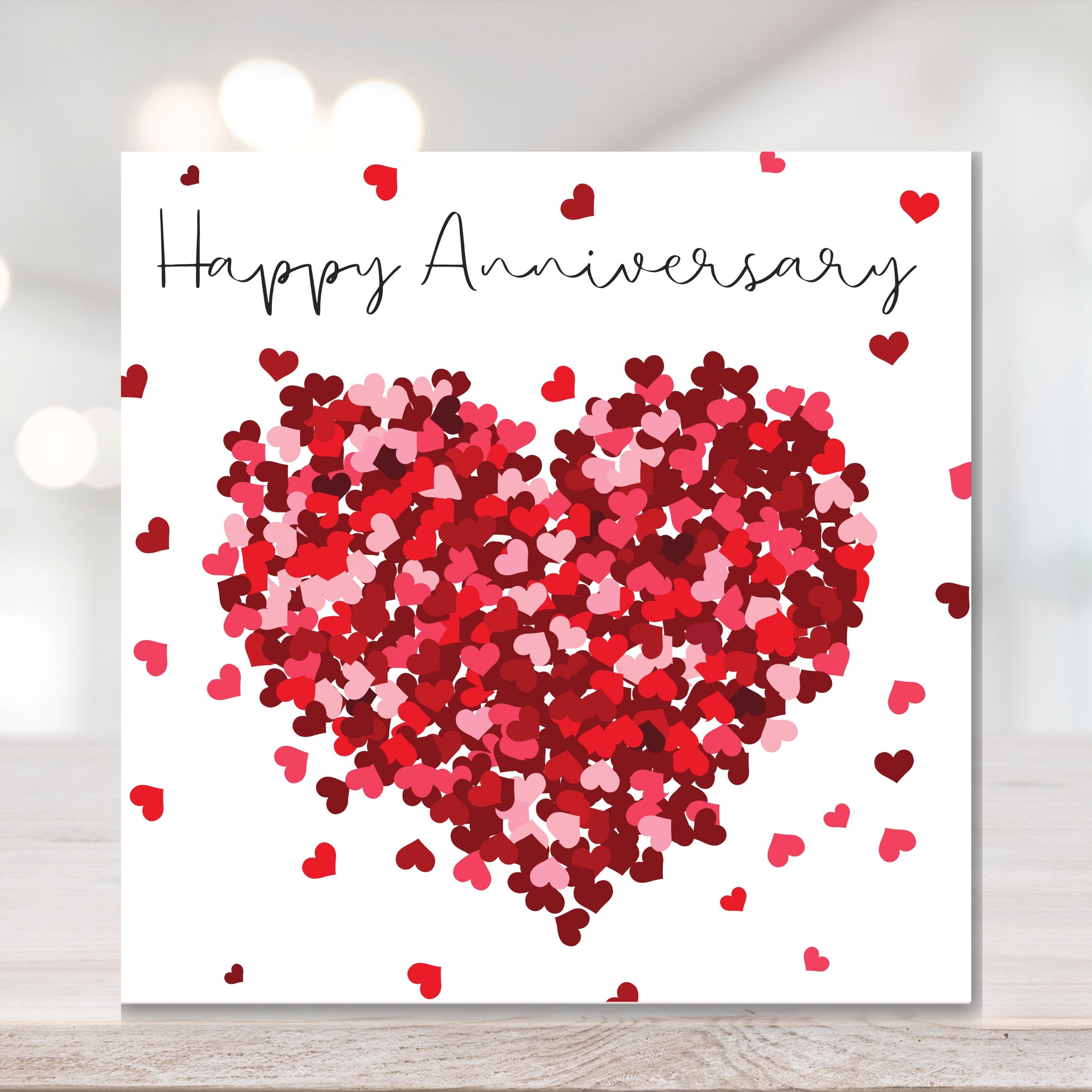 Heart Anniversary Card Friends Family Husband Wife