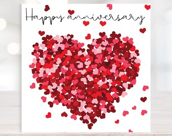 Heart Anniversary Card - friends, family, husband, wife