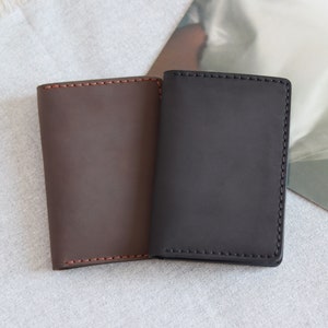 Personalized Leather Bifold Wallet, Monogrammed Men's Wallet, Slim Wallet, Minimalist Wallet, Gift Wallet image 1