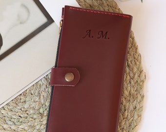 Handmade wallet, Personalized Leather Wallet, Custom Womans Wallet, Engraved Wallet, Leather Wallet For Women, Leather Wallet, Gift for Mom