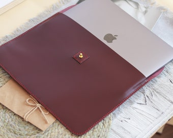 Leather MacBook Sleeve, Laptop slim sleeve, MacBook Pro Leather Case, Macbook case, Personalized Gift, Macbook case gift for him