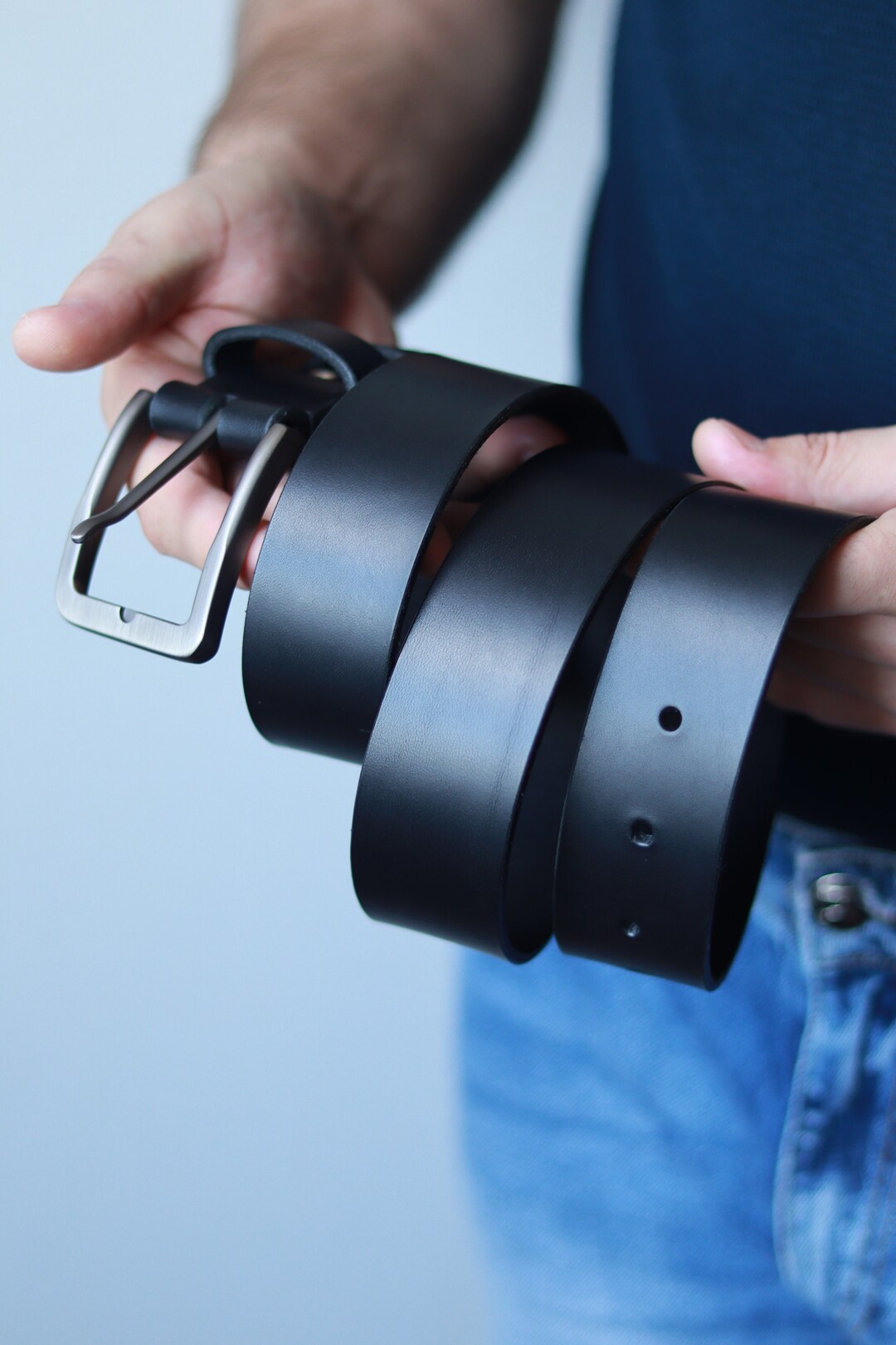 Classic Belt for Men, Black Jeans Belt, Customleather Belt, Best Man