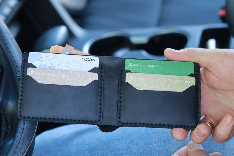 Classic Men's Bifold Wallet, Custom Leather Wallet, Bifold Wallet for