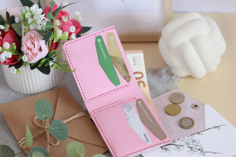 Cash Envelope Wallet, Leather Envelope Wallet, Personalized Envelope