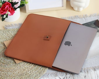 Leather Case MacBook, Sleek and Durable MacBook Air Pro Leather Case, Genuine Leather Macbook Sleeve with Supreme Protection, Xmas Gift