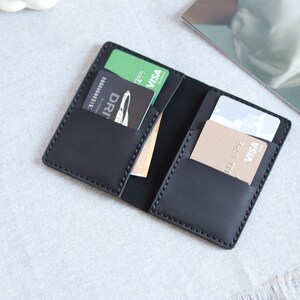 Personalized Leather Bifold Wallet, Monogrammed Men's Wallet, Slim Wallet, Minimalist Wallet, Gift Wallet image 5