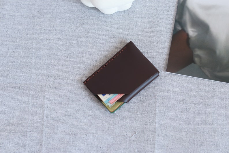 Vintage Wallet for Cards, Leather Card case, Credit Card Holder, Slim Card Wallet, Small Cardholder, Custom Engravings Available image 5