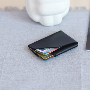 Personalized Leather Card Holder, Slim wallet, Wallets for cards, Cute wallet, front pocket wallet, Engraved wallet card, Cash wallet image 10
