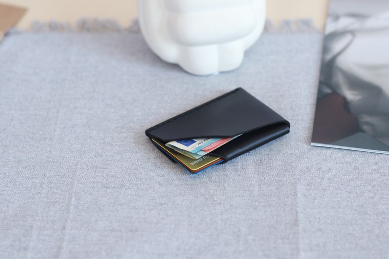 Personalized Leather Card Holder, Slim wallet, Wallets for cards, Cute wallet, front pocket wallet, Engraved wallet card, Cash wallet image 10