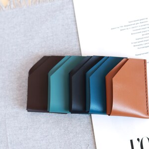 Personalized Leather Card Holder, Slim wallet, Wallets for cards, Cute wallet, front pocket wallet, Engraved wallet card, Cash wallet image 5