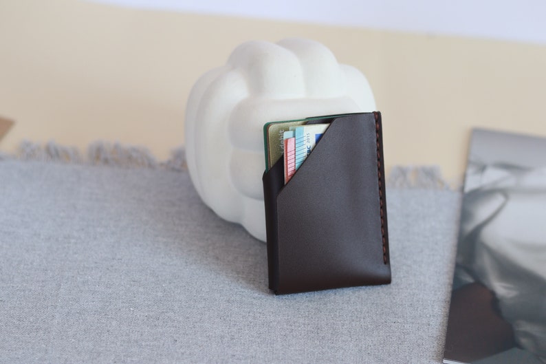Vintage Wallet for Cards, Leather Card case, Credit Card Holder, Slim Card Wallet, Small Cardholder, Custom Engravings Available image 1