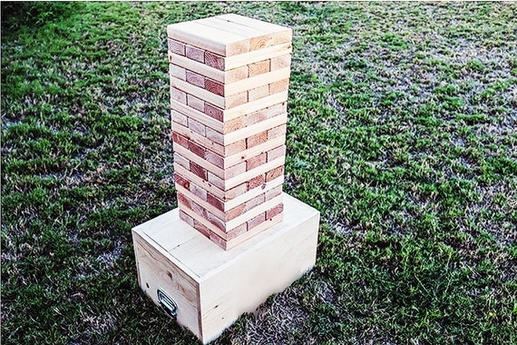 Simple Giant Jenga Plans Outdoor Game DIY 2x4 Lumber Patio | Etsy