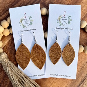 Genuine Leather Petal Earrings