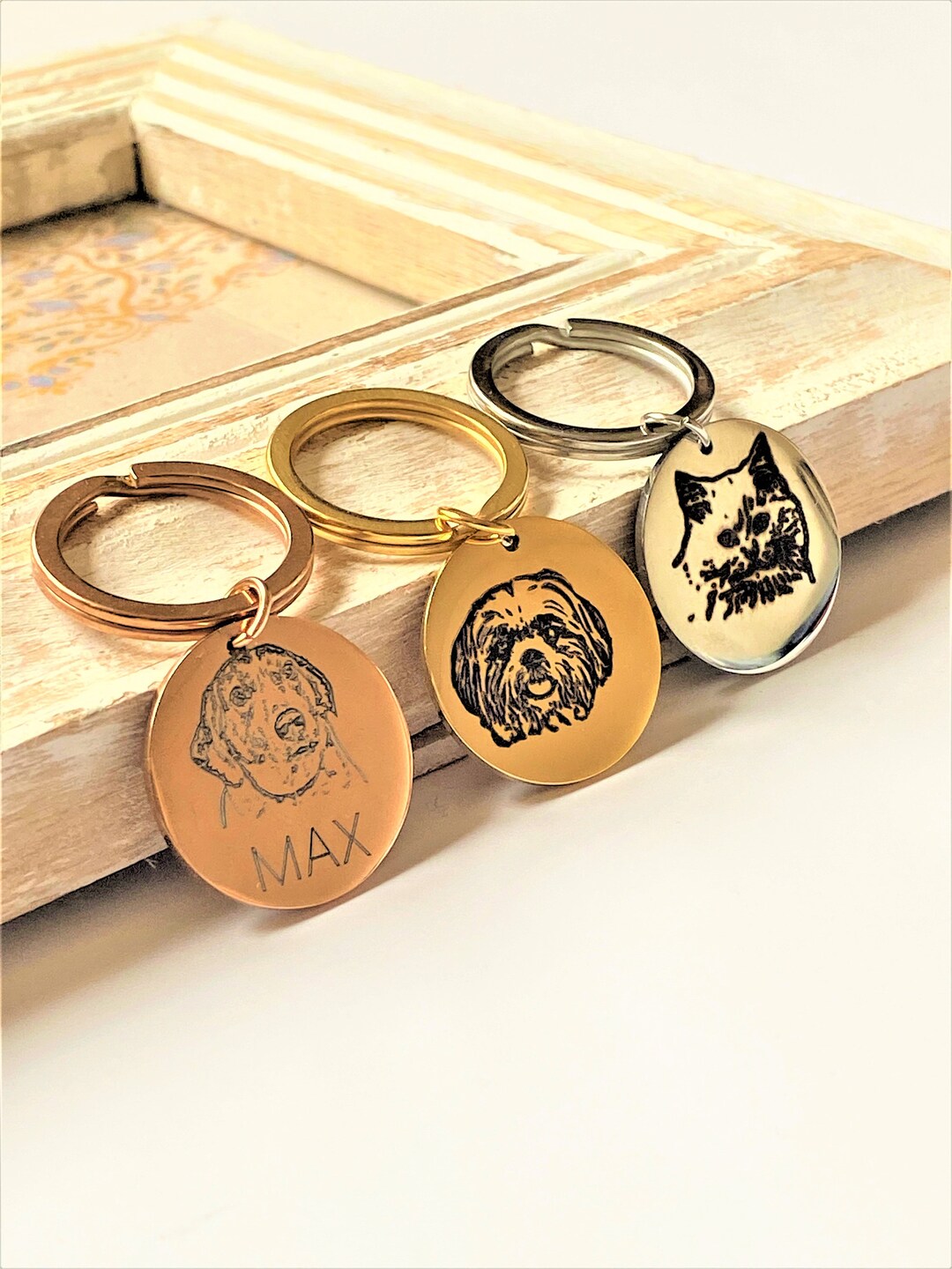 Your Pet Photo Keychain Picture Keychain Personalized Cat Etsy