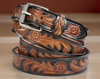 Western Leather Strap Belt for Women, Full Grain Leather Belt, Women's Leather Belt | HANDCRAFTED Western Cowgirl Belt for Her